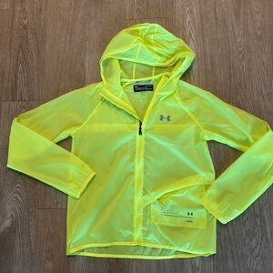 Under Armour Waterproof Running Jacket Bright Hoodie Reflective Size Small